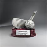 Antique Silver Golf Club Iron/Wedge and Ball Award