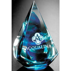 Blue Quatro Pyramid Glass Art Awards