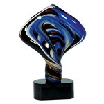 Blue Diamond Twist Glass Art Trophies