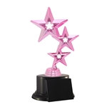 Pink Breast Cancer Tri-Star Trophies