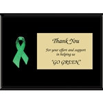 Green Awareness Ribbon Plaques