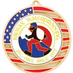 Custom Insert Medals with American Flag Border