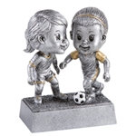 Soccer Female Double Bobblehead Trophy
