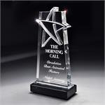 Lucite Star Accent Tower Award on Marble