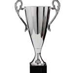 Elena Silver Italian Trophy Cup on Black Marble Base