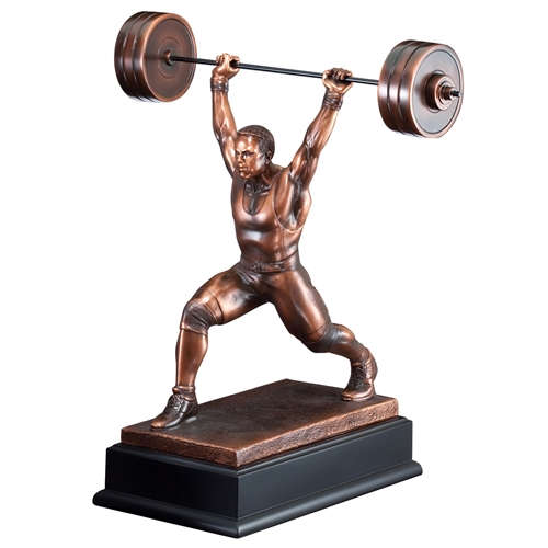 Black Midnight Weightlifter Barbell Male Trophy Awards 11 Weightlifter Barbell Male Trophies 