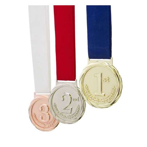 TRACK gold 1 3/4" dia medal award  womens 