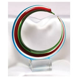 Red, Green, & Blue Glass Art Trophies