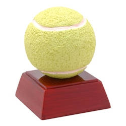 Tennis Ball Trophies on Rosewood Colored Base