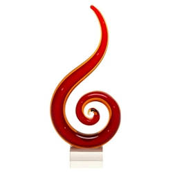Red Fire Glass Art Sculptures