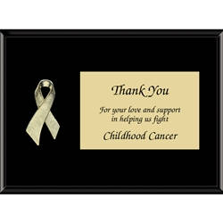 Gold Childhood Cancer Awareness Ribbon Plaques
