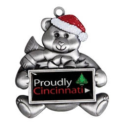 Silver Bear Custom Holiday Ornament