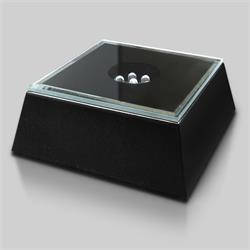 Black Mirrored Lighted Square Base