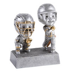 Baseball/Softball Double Bobblehead Trophy with Face
