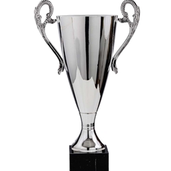Elena Silver Italian Trophy Cup on Black Marble Base