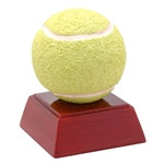 Tennis Ball Trophies on Rosewood Colored Base
