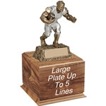 Fantasy Football Monster Trophy on Wood Base