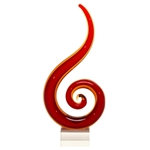 Red Fire Glass Art Sculptures