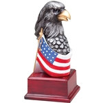 Silver Eagle Head with Flag Trophies