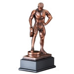 Weightlifting Male Bar in Hand Trophies