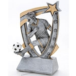 3D Star Male Soccer Resin Trophies