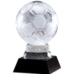 Soccer Premier Crystal Trophies on Black Base