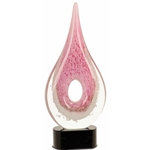 Pink Breast Cancer Rain Drop Art Glass Awards