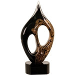 Black & Gold Coral Art Glass Awards