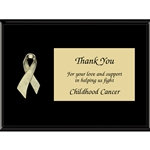 Gold Childhood Cancer Awareness Ribbon Plaques