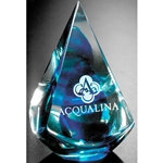 Blue Quatro Pyramid Glass Art Awards