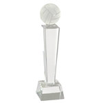 Volleyball Crystal Pedestal Trophies