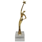 Oscar Like Replica Achievement Trophy 10.25 with 4 lines of custom text 