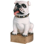 White Bulldog Mascot Bobblehead Trophies