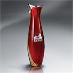 Art Glass Vases Brilliant Red Centerpiece