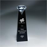 Black Crystal Tower with Clear Diamond Award