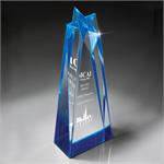 Blue Star Power Sculptured Lucite Award Trophy