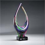 Bold Artistic Glass Award on Black Glass Base