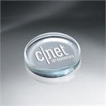 Crystal Tablets Round Glass Paperweight