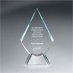 Diamond Glass Award On Chrome Base