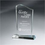 Curved Beveled Top Crystal Award on Base