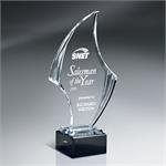 Diamond Carved Wave Lucite Award Trophy