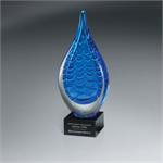 Glass Droplets Indigo Stream Art Glass Award