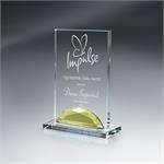 Gold Optic Crystal Gemstone Award
