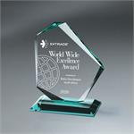 Jade Glass Slant Peak On Base Award Trophy