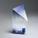 Optic Crystal Award with Blue Crystal Accent