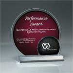 Red Arched Brilliance Award on Clear Base