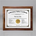 Walnut Finish Certificate/Overlay Plaque in Gift Box