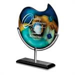 Poseidon II Glass Art Award Trophy