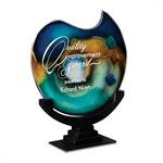 Poseidon Art Glass Award Trophy