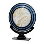 Sapphire Orbit Glass Art Award Trophy